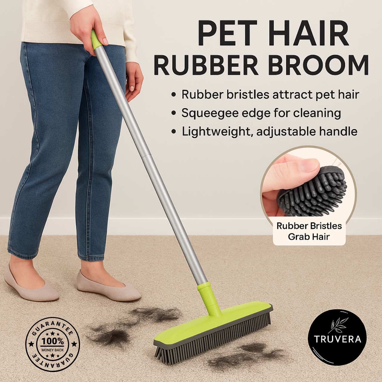 TruVera™ Pet Hair Rubber Broom