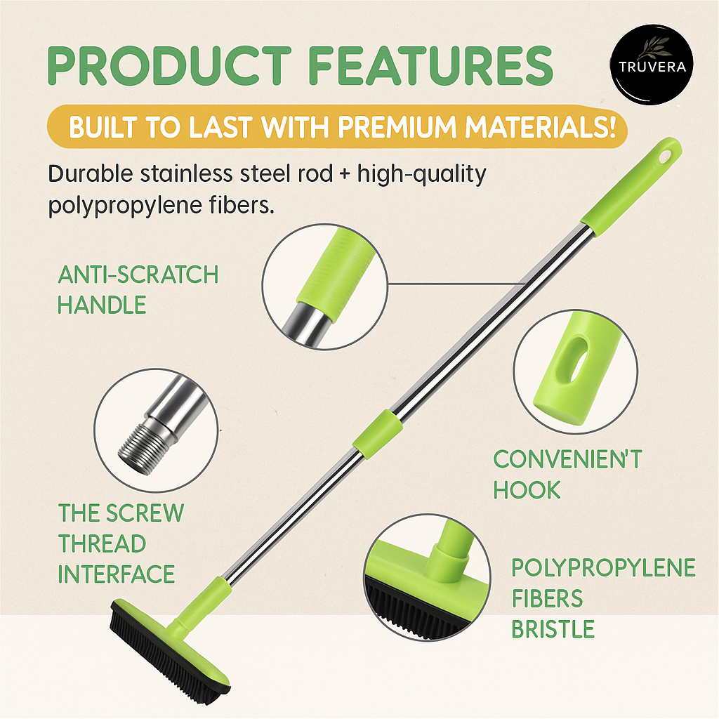 TruVera™ Pet Hair Rubber Broom